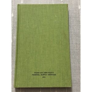 Vintage Green Fabric Log Book Military Federal Supply Record Journal New 8x5"